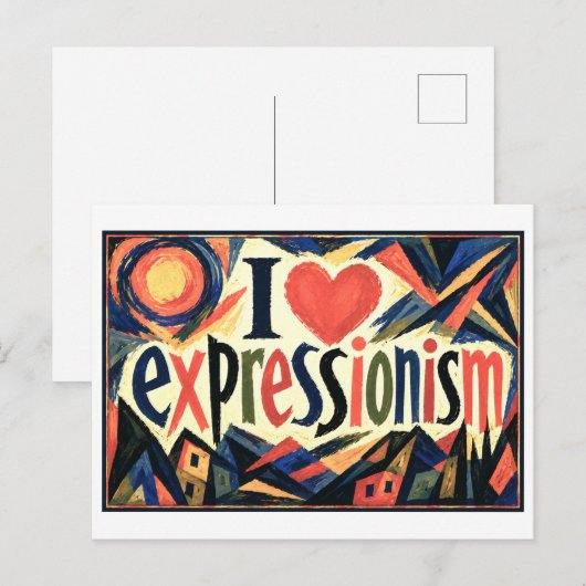 "Ik [Hart] Expressionisme" Briefkaart (Voorkant / Achterkant)