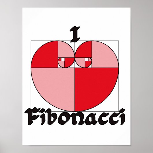 Ik hart Fibonacci Poster (Voorkant)