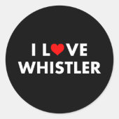 Ik hart fluiter ik hou van fluiter moderne tekst d ronde sticker (Voorkant)