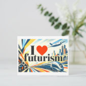 "Ik [Hart] Futurisme" Briefkaart (Staand voorkant)