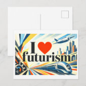 "Ik [Hart] Futurisme" Briefkaart (Voorkant / Achterkant)