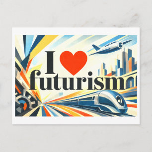 "Ik [Hart] Futurisme" Briefkaart