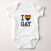 Ik hart Gay Rainbow Heart Romper (Voorkant)