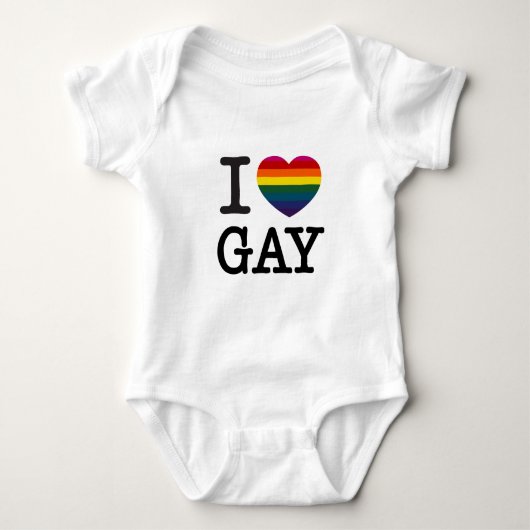 Ik hart Gay Rainbow Heart Romper (Voorkant)