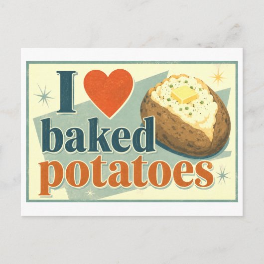 "Ik [Hart] Gebakken Aardappelen" Briefkaart (Voorkant)