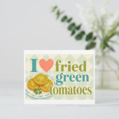 "Ik [Hart] Gebakken Groene Tomaten" Briefkaart (Staand voorkant)