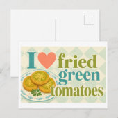 "Ik [Hart] Gebakken Groene Tomaten" Briefkaart (Voorkant / Achterkant)