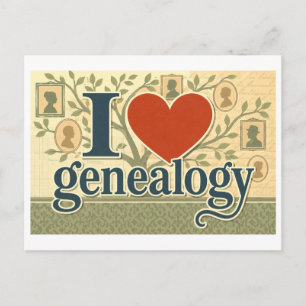 "Ik [Hart] Genealogie" Briefkaart