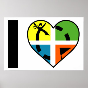 Ik Hart Geocaching Grappige Poster