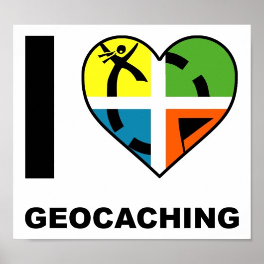 Ik Hart Geocaching Grappige Poster (Voorkant)