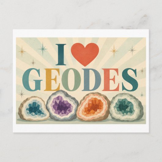 "Ik [Hart] Geodes" Briefkaart (Voorkant)