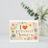 "Ik [Hart] Geperste Bloemen" Briefkaart (Staand voorkant)