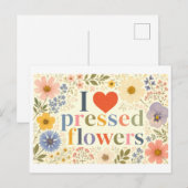 "Ik [Hart] Geperste Bloemen" Briefkaart (Voorkant / Achterkant)