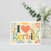 "Ik [Hart] Gerbils" Briefkaart (Staand voorkant)