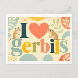 "Ik [Hart] Gerbils" Briefkaart