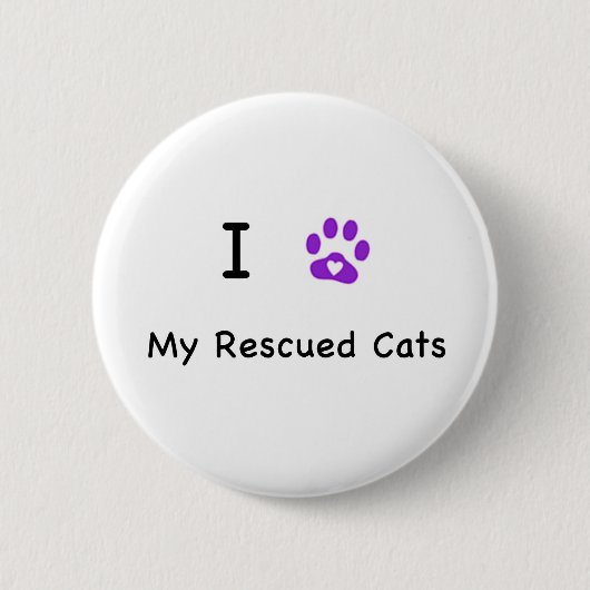 Ik hart gered katten ronde button 5,7 cm (Voorkant)
