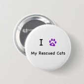 Ik hart gered katten ronde button 5,7 cm (Voorkant /achterkant)
