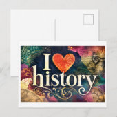 "Ik [Hart] Geschiedenis" Briefkaart (Voorkant / Achterkant)