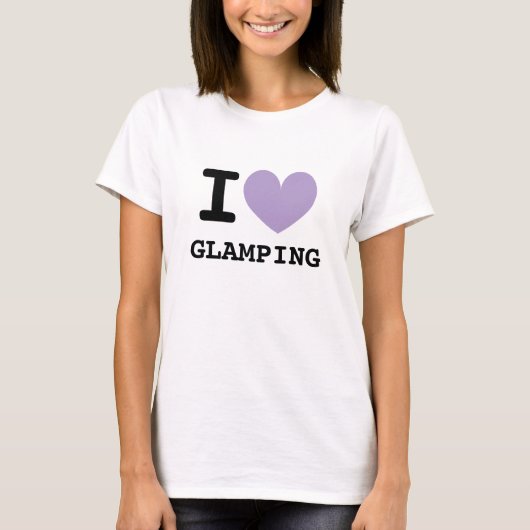 Ik hart glamping t shirt voor luxe camping liefheb (Voorkant)