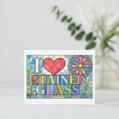 "Ik [Hart] Glas in Lood" Briefkaart (Staand voorkant)