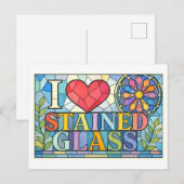 "Ik [Hart] Glas in Lood" Briefkaart (Voorkant / Achterkant)