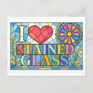 "Ik [Hart] Glas in Lood" Briefkaart