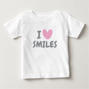Ik hart glimlacht schattig baby t-shirt voor pasge