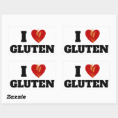 IK HART GLUTEN - IK hou van gluten - Rechthoekige Sticker (Vel)