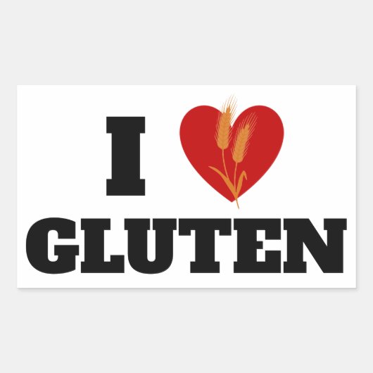 IK HART GLUTEN - IK hou van gluten - Rechthoekige Sticker (Voorkant)
