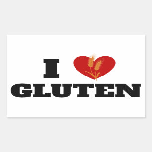 IK HART GLUTEN - IK hou van gluten - Rechthoekige Sticker