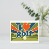 "Ik [Hart] Golf" Briefkaart (Staand voorkant)