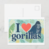 "Ik [Hart] Gorillas" Briefkaart (Voorkant / Achterkant)