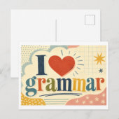 "Ik [Hart] Grammatica" Briefkaart (Voorkant / Achterkant)