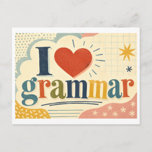 "Ik [Hart] Grammatica" Briefkaart