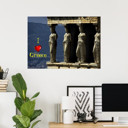 Ik hart Griekenland poster print/canvas (Thuiskantoor)