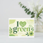 "Ik [Hart] Groen" Briefkaart (Staand voorkant)