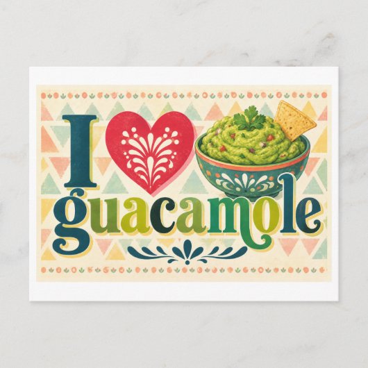 "Ik [Hart] Guacamole" Briefkaart (Voorkant)