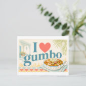 "Ik [Hart] Gumbo" Briefkaart (Staand voorkant)