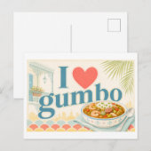 "Ik [Hart] Gumbo" Briefkaart (Voorkant / Achterkant)