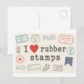 "Ik [Hart] Gummen Stempels" Briefkaart (Voorkant / Achterkant)