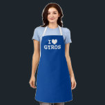 Ik hart gyros Grappige Griekse keuken keuken keuke Schort<br><div class="desc">Ik hart gyros Grappige Griekse keuken keuken keuken schort voor mannen en vrouwen. Ik hou van sjabloon design voor je favoriete eten. Leuk koken en BBQ schorten in elke kleur. Leuk gepersonaliseerd cadeau-idee voor Griekse vrienden,  familie,  restaurantchef,  kok,  moeder,  vader,  foodie enz. Blauw-wit of aangepaste kleuren.</div>