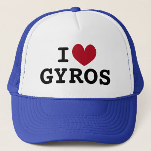 Ik hart Gyros Grieks eten liefhebber trucker hoed Pet