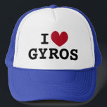 Ik hart Gyros Grieks eten liefhebber trucker hoed Trucker Pet<br><div class="desc">Ik hart Gyros Grieks eten liefhebber trucker hoed. Koel pet voor liefde voor de Griekse keuken. Verkrijgbaar in blauw en andere kleuren. Geweldig voor chef-kok,  kok,  vrienden,  familie etc.</div>