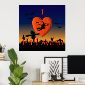 Ik Hart Halloween Artistiek Poster Print (Thuiskantoor)