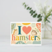 "Ik [Hart] Hamsters" Briefkaart (Staand voorkant)