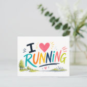 "Ik [Hart] Hardlopen" Briefkaart (Staand voorkant)
