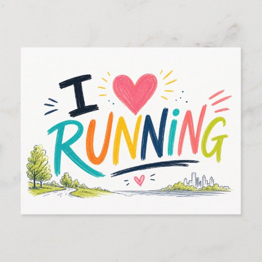 "Ik [Hart] Hardlopen" Briefkaart (Voorkant)