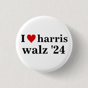 Ik Hart Harris Walz 2024 Verkiezing president Ronde Button 3,2 Cm