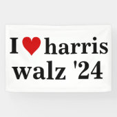 Ik Hart Harris Walz 2024 Verkiezing president Spandoek (Horizontaal)