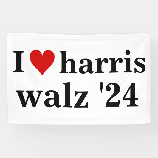 Ik Hart Harris Walz 2024 Verkiezing president Spandoek (Horizontaal)
